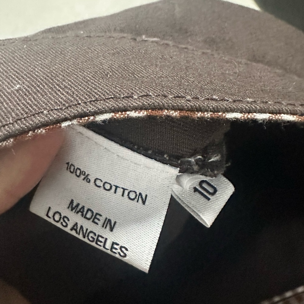 Lykke Wullf Carpenter Pants Brown Chino Wide Leg Womens Size 10 High Rise - Picture 8 of 8